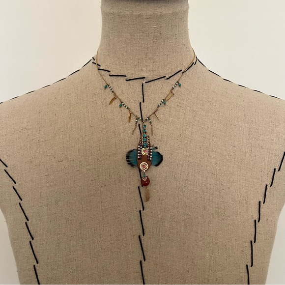 NIB satellite Paris feather necklace - Picture 8 of 16